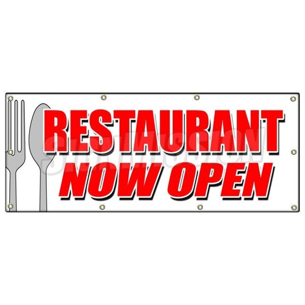 RESTAURANT NOW OPEN BANNER SIGN grand opening new management happy hour
